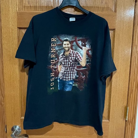 JOSH TURNER Men's XL Long Black Train Concert Tour Black Short Sleeve Shirt - Picture 1 of 5